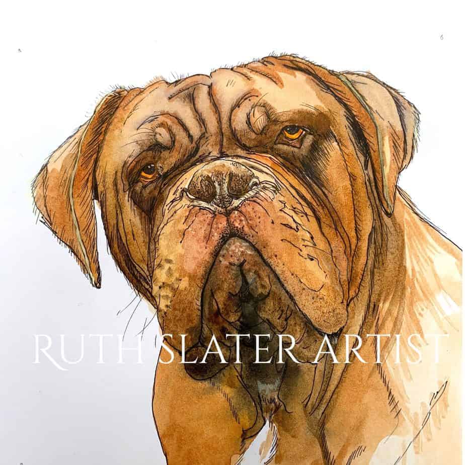 Dogue de Bordeaux Dog Original - Image 1