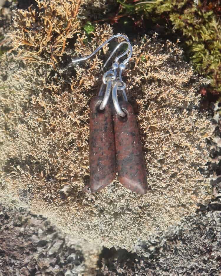 Hebridean Stone Earrings - Granite - handmade by Gneiss Things