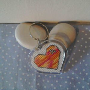 Heart Keyring "Hebridean Sunrise" - handmade by Christie Country Crafts (view 3)