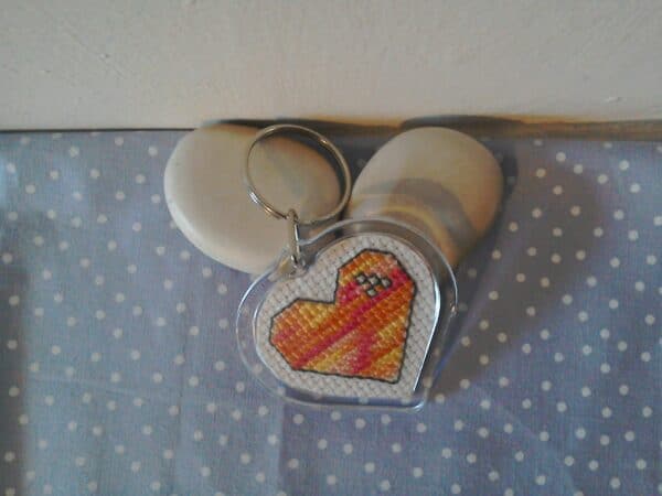 Heart Keyring "Hebridean Sunrise" - handmade by Christie Country Crafts (view 3)