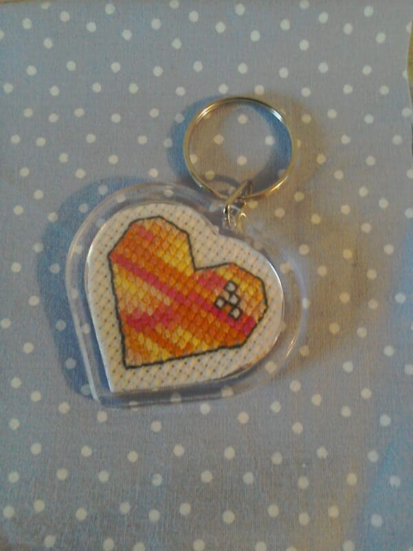 Heart Keyring "Hebridean Sunrise" - handmade by Christie Country Crafts