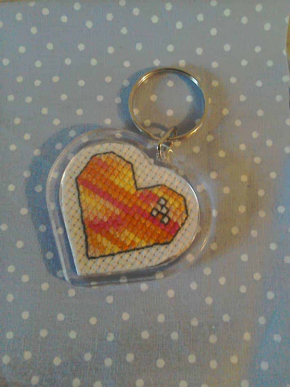 Heart Keyring "Hebridean Sunrise" - handmade by Christie Country Crafts