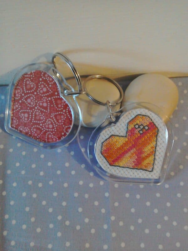 Heart Keyring "Hebridean Sunrise" - handmade by Christie Country Crafts (view 2)