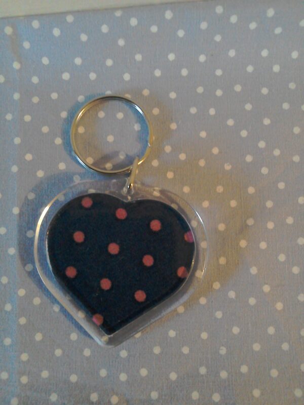 Midnight Magic Cross stitched heart keyring