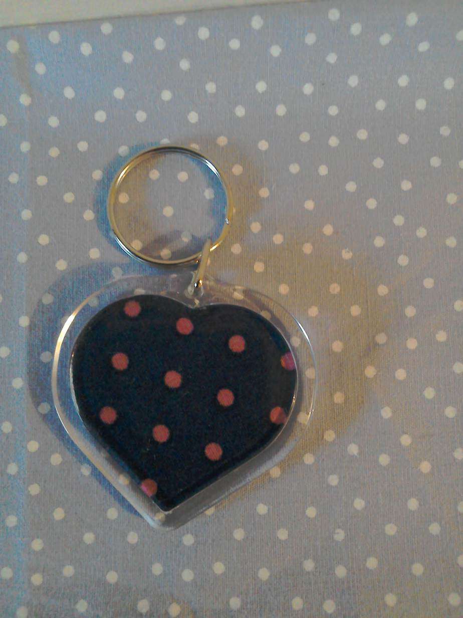 Midnight Magic Cross stitched heart keyring - Image 4