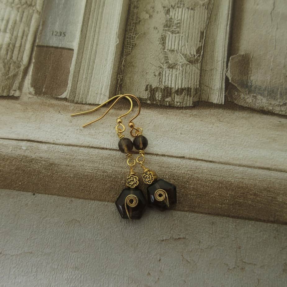 Smokey Quartz Earrings by Indigo Berry