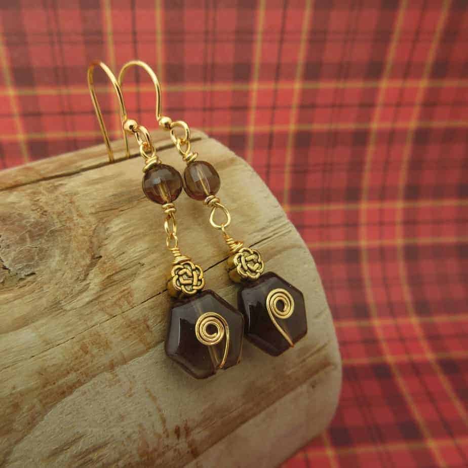 Smokey Quartz Earrings by Indigo Berry