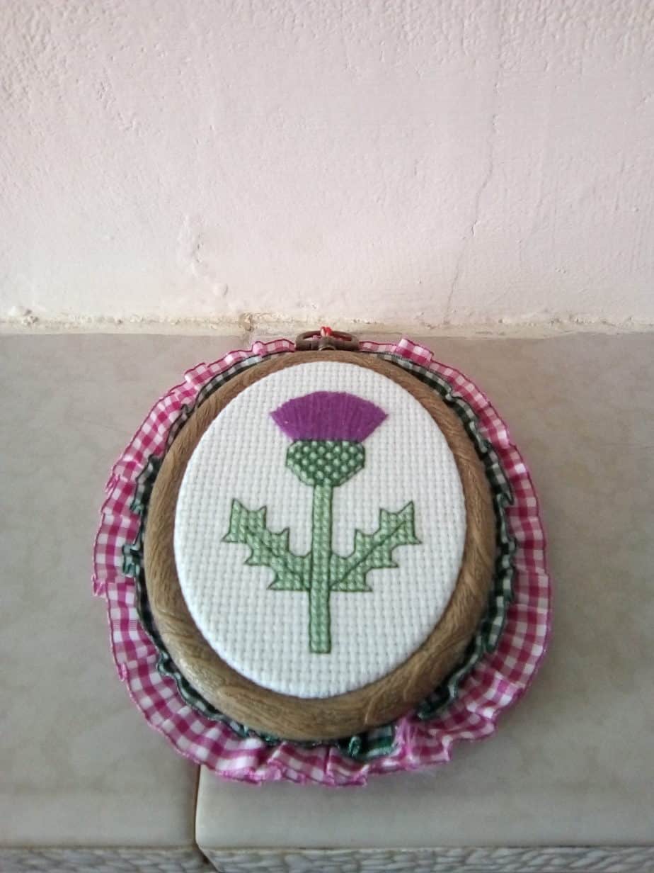 Scottish Thistle mini wall art hanging - Image 1