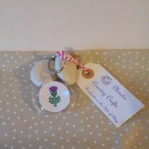 Skye Thistle Keyring - handmade by Christie Country Crafts (view 2)