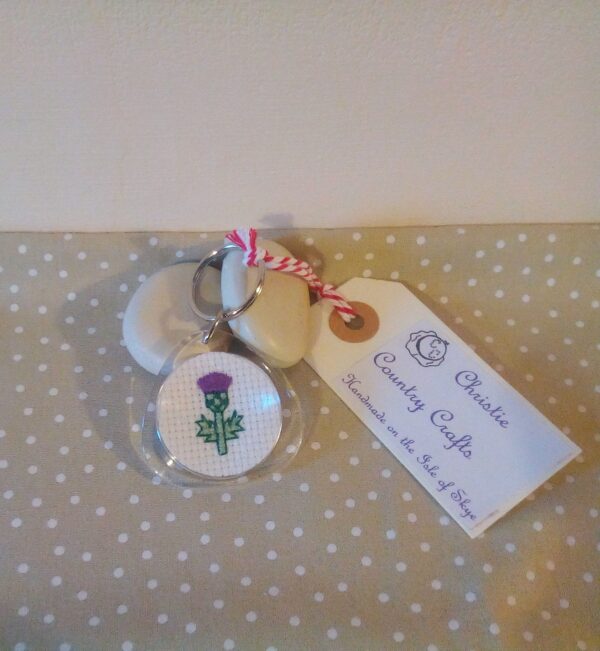 Skye Thistle Keyring - handmade by Christie Country Crafts (view 2)