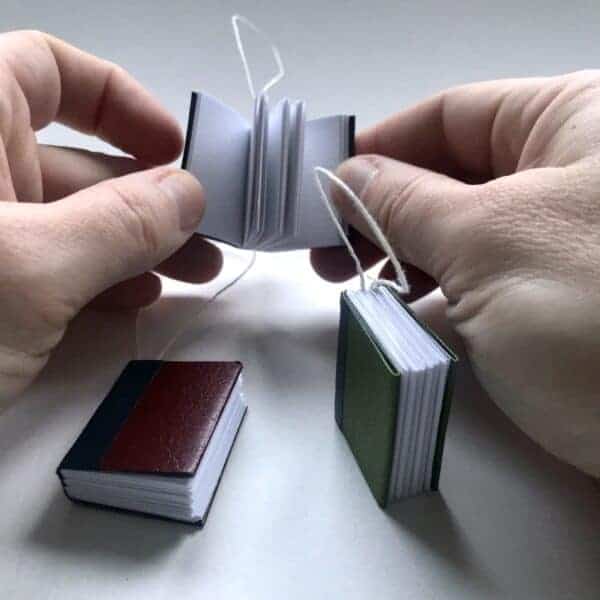 Tiny book tree decorations - handmade by bailemorbooks (view 2)