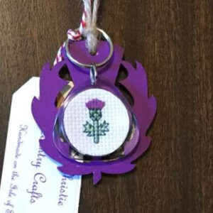 Skye Thistle Keyring - handmade by Christie Country Crafts (view 4)
