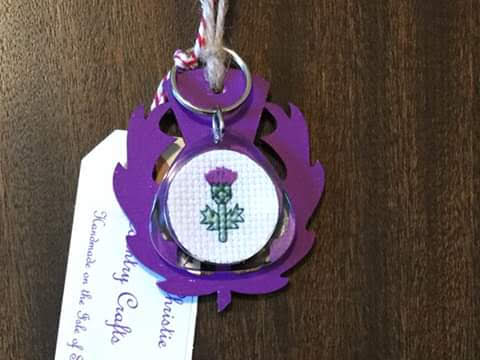 Skye Thistle Keyring - handmade by Christie Country Crafts (view 4)