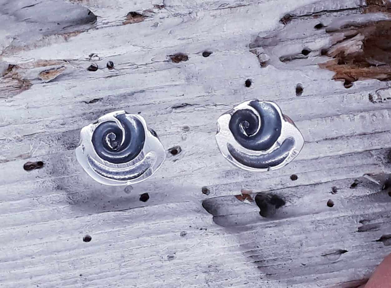 Spiral Shell Silver Earstuds - Image 1