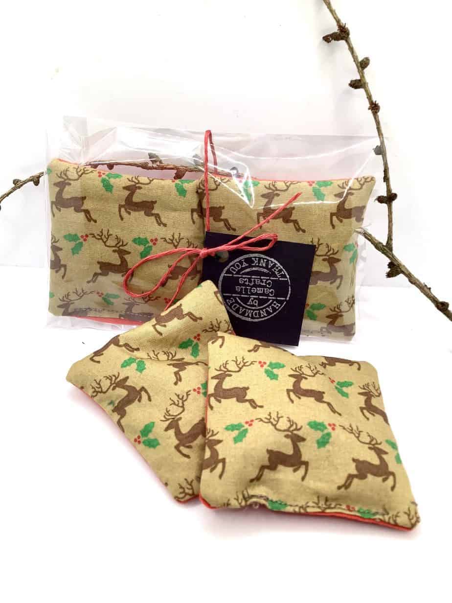 Set of 2 scented Festive Fabric Handwarmers - handmade by Camella Crafts (view 3)