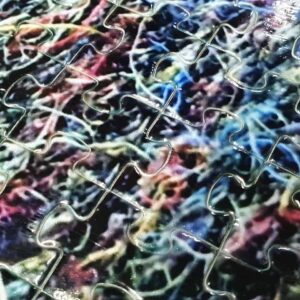 Multi Coloured Harris Wool Picture Jigsaw - handmade by Taobh Tuath Tweeds (view 3)