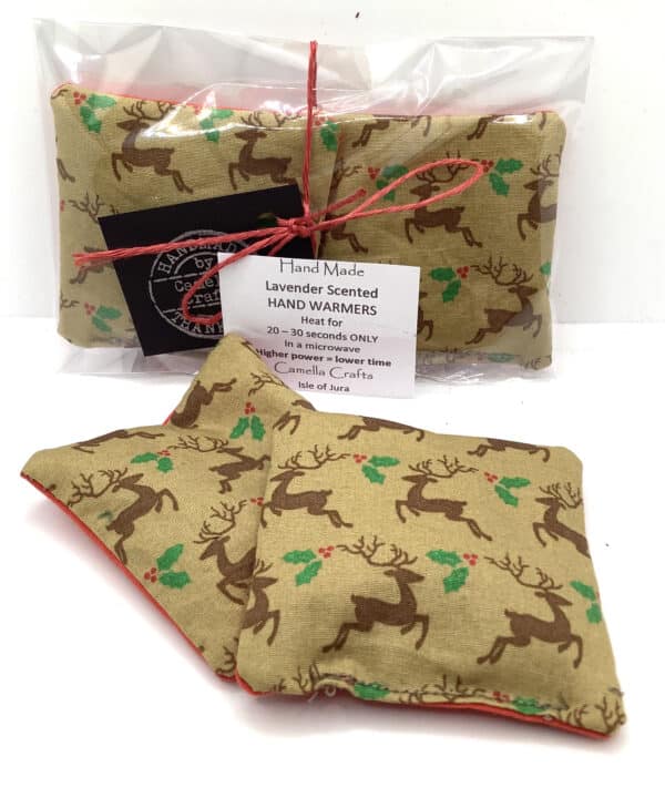 Set of 2 scented Festive Fabric Handwarmers - handmade by Camella Crafts