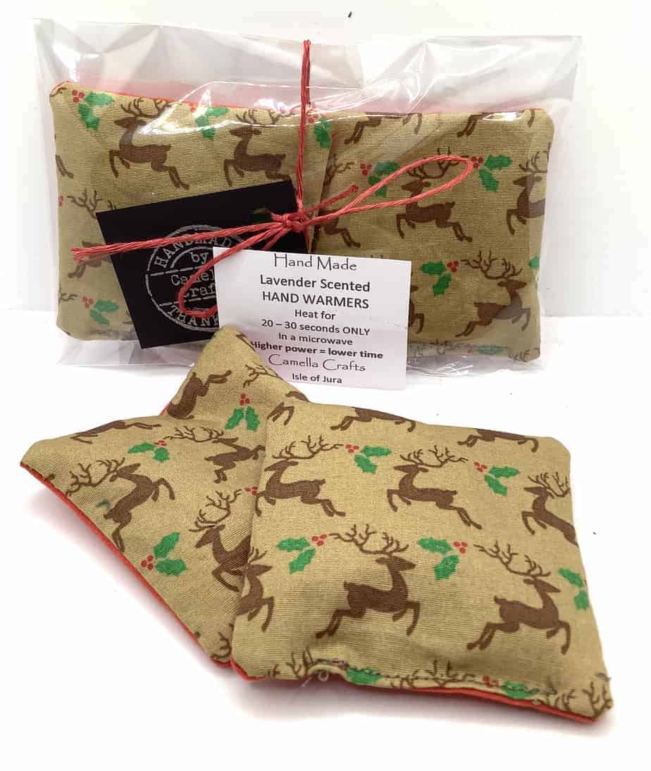 Set of 2 scented Festive Fabric Handwarmers - handmade by Camella Crafts