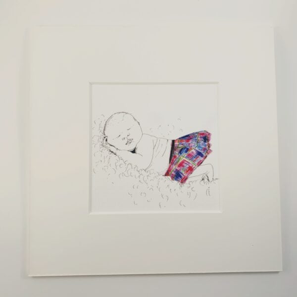 New Tartan Baby Print - handmade by Ruth Slater Artist