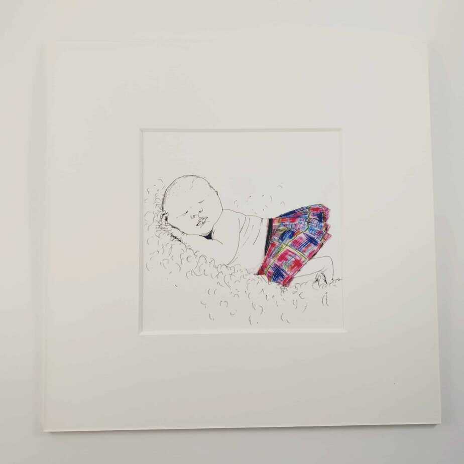 New Tartan Baby Print - handmade by Ruth Slater Artist