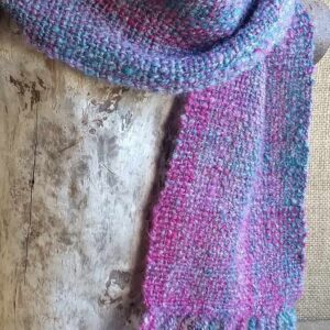 Handwoven scarf from handspun yarn - made in Shetland - Image 2