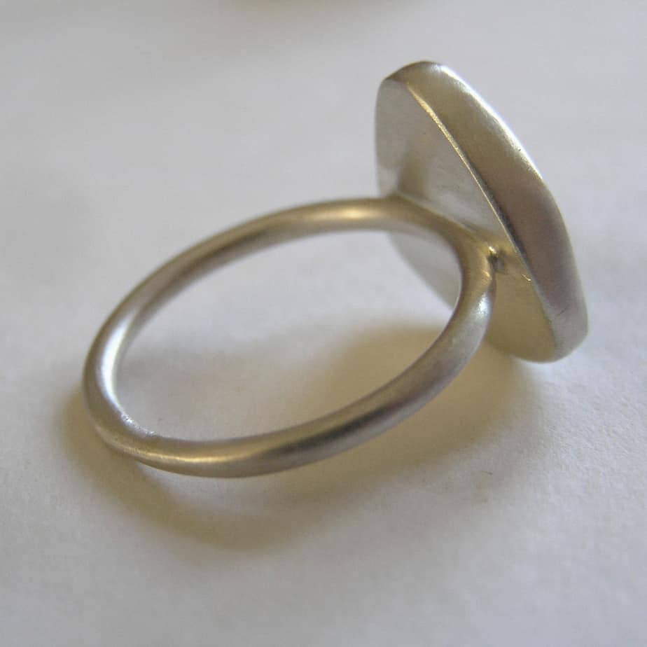 Green Sea glass Ring Handmade in Recycled Sterling Silver - handmade by Hazel