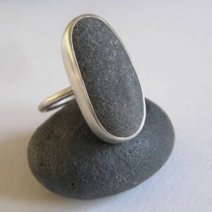 Pebble Ring Oval Handmade in Recycled Sterling Silver