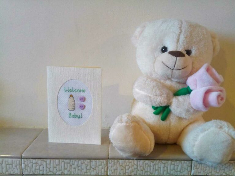 Welcome Baby Greetings Card - handmade by Christie Country Crafts