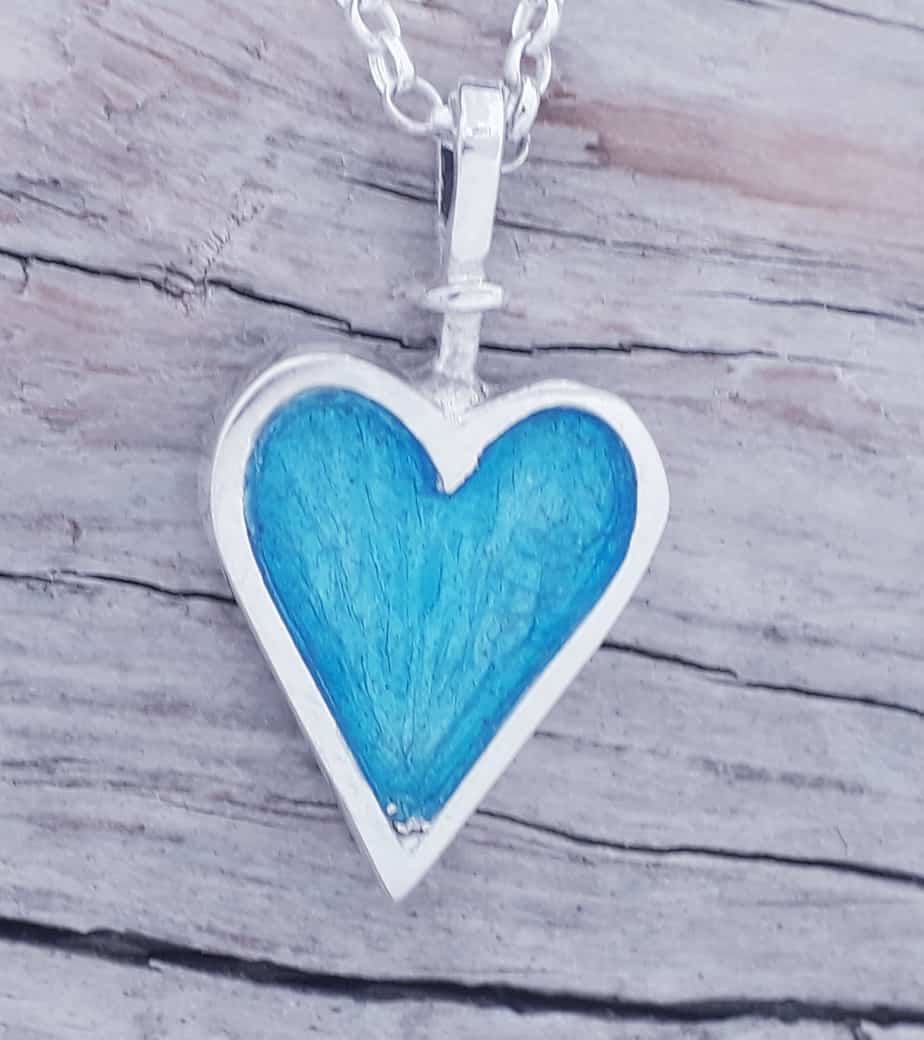 Enamelled Heart Pendant - handmade by Marion Miller Jewellery