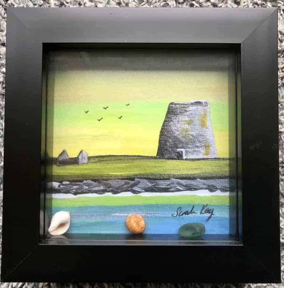 Framed mini print of The Mousa broch, Shetland. - handmade by Sarah Kay Arts (view 2)