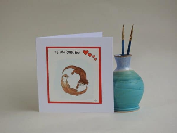 Valentines Card - To My Otter Half - handmade by Karen Lambie Artist