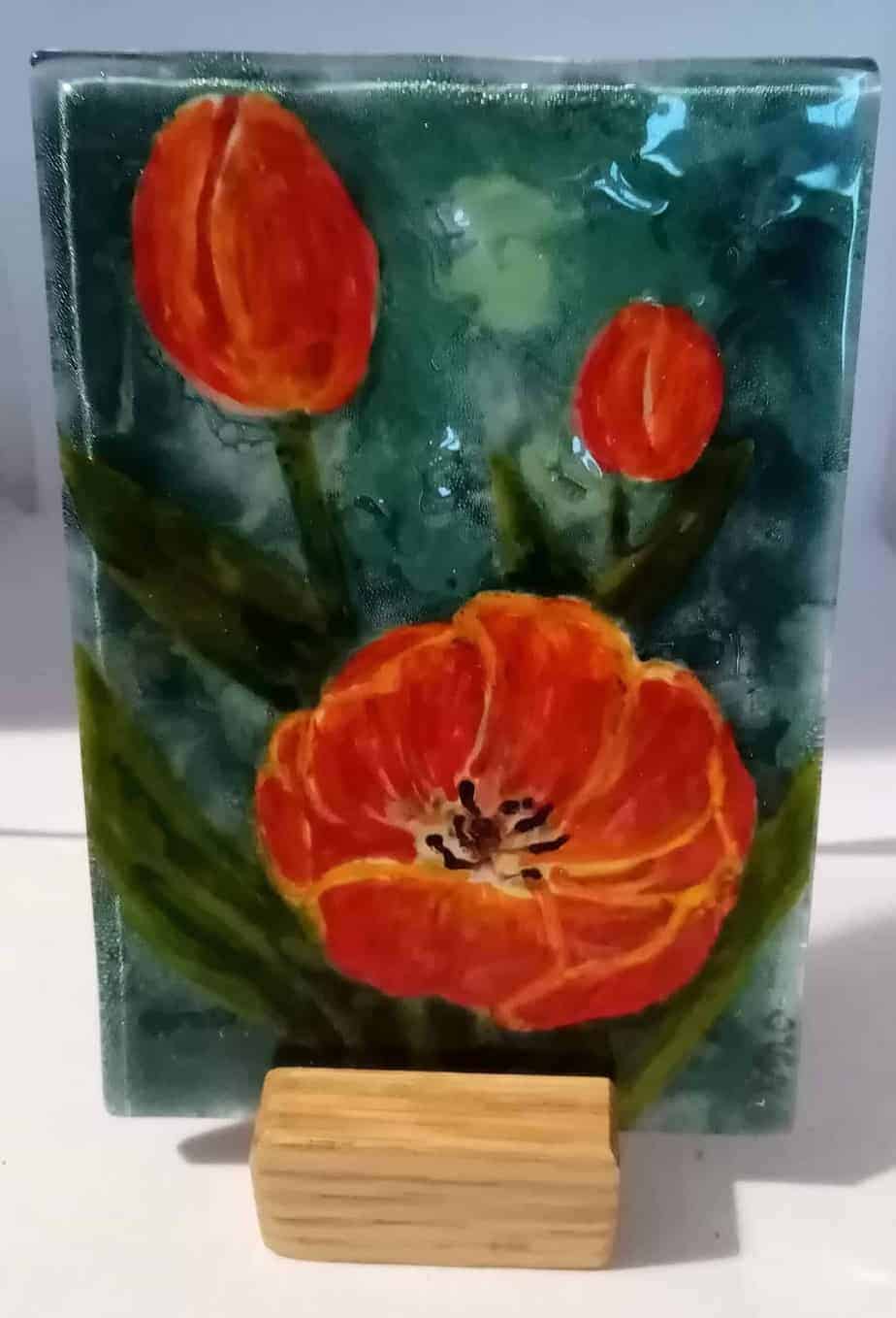 Painted tulips - handmade by Ruth Brough