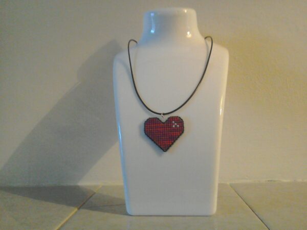 Love is in the Air Cross Stitched Heart Necklace - handmade by Christie Country Crafts