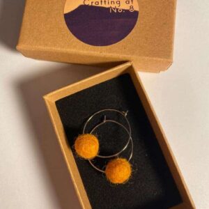 Felt ball hoop earrings - handmade by Crafting at No 8 (view 2)