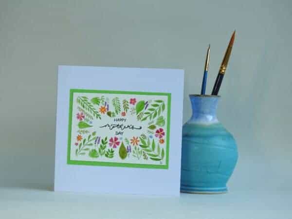 Mother's Day Card - floral - handmade by Karen Lambie Artist