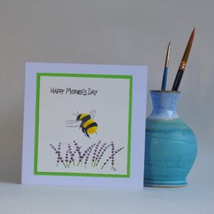 Mother's Day Card - Bee & Lavender - handmade by Karen Lambie Artist (view 4)