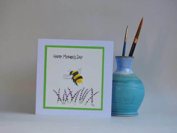 Mother's Day Card - Bee & Lavender - handmade by Karen Lambie Artist (view 4)