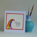 Greeting Card – Rainbow Elephant