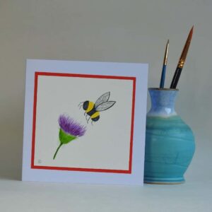 Card - Thistle & Bee - handmade by Karen Lambie Artist