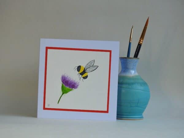 Card - Thistle & Bee - handmade by Karen Lambie Artist