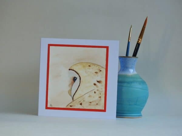 Original Watercolour Greetings Card - Barn Owl
