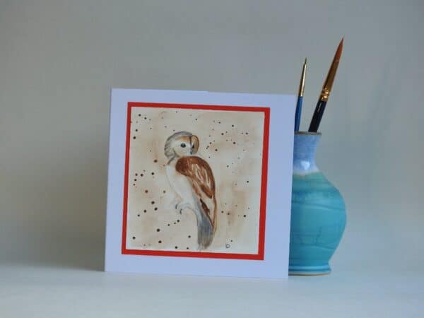 Original Watercolour Greetings Card - Tawny Owl