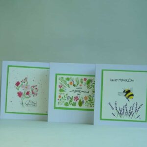 Mother's Day Card - Bee & Lavender - handmade by Karen Lambie Artist (view 3)