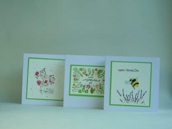 Mother's Day Card - Bee & Lavender - handmade by Karen Lambie Artist (view 3)