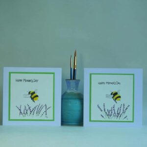 Mother's Day Card - Bee & Lavender - handmade by Karen Lambie Artist (view 2)