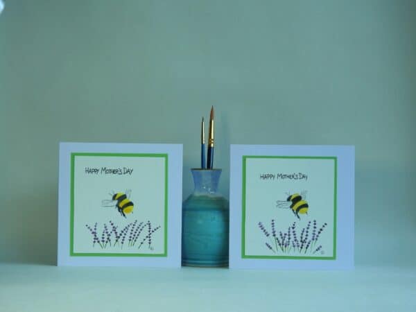 Mother's Day Card - Bee & Lavender - handmade by Karen Lambie Artist (view 2)
