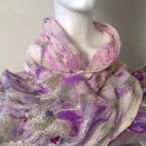 Heathery Hills; Nuno felted scarf - handmade by Driftwood Bute (view 7)