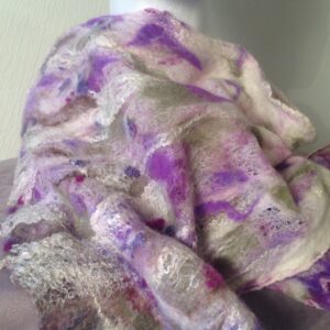 Heathery Hills; Nuno felted scarf - handmade by Driftwood Bute (view 6)