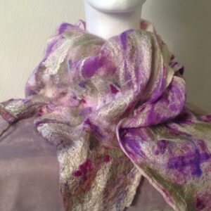 Heathery Hills; Nuno felted scarf - handmade by Driftwood Bute (view 5)