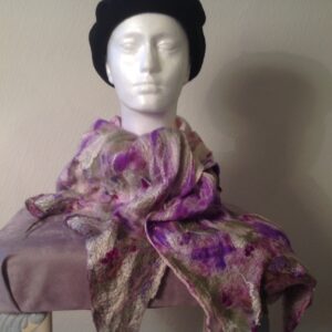 Heathery Hills; Nuno felted scarf - handmade by Driftwood Bute (view 4)